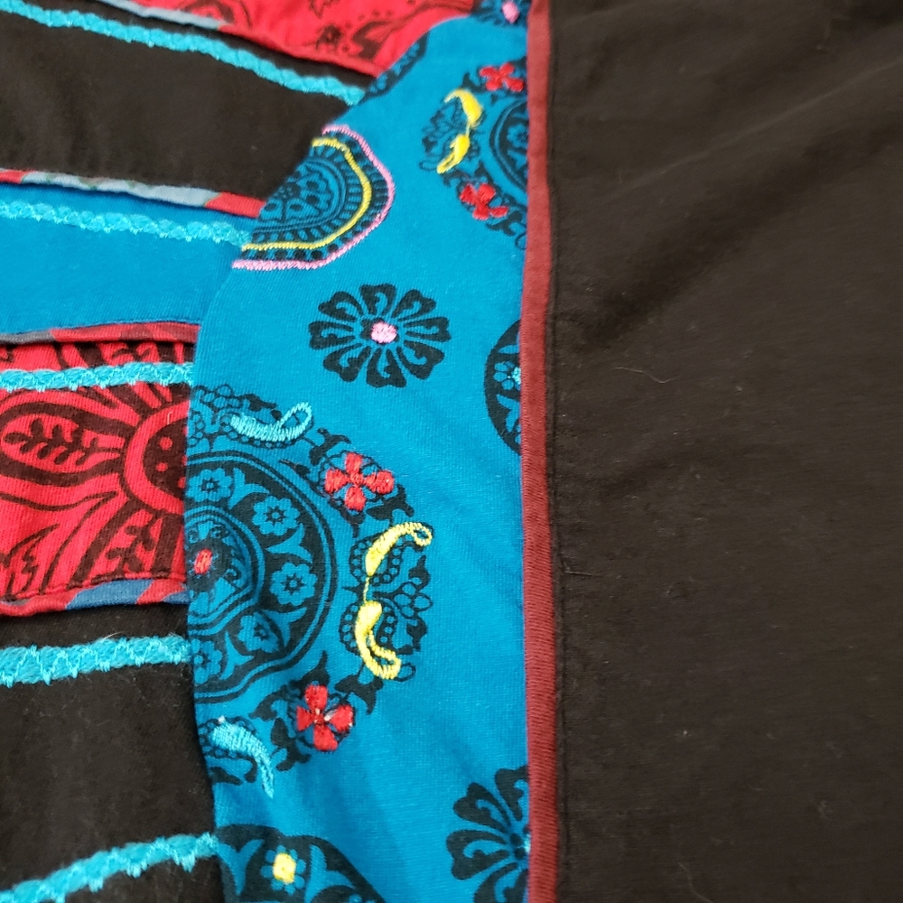 Bright Colorblock Patchwork Embroidered Boho Hipp… - image 6